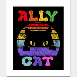 LGBT Ally Cat Be Kind Gay Rainbow Funny LGBTQ Gifts Posters and Art